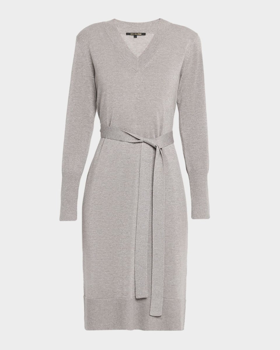 Russel Belted V-Neck Sweater Dress